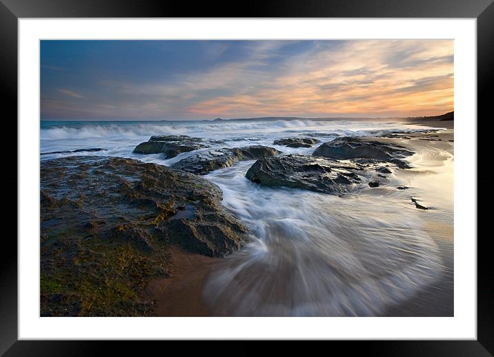 Covering the Beach Framed Mounted Print by Mike Dawson