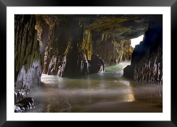 Remarkable Sea Cave Framed Mounted Print by Mike Dawson