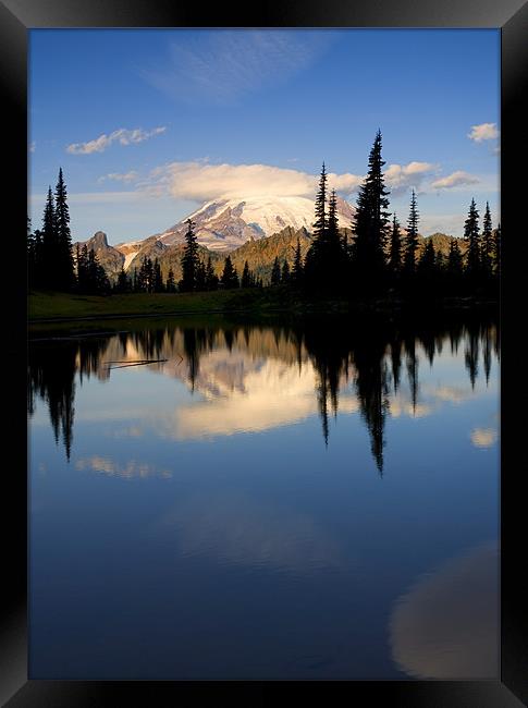 Mountain Mirror Framed Print by Mike Dawson