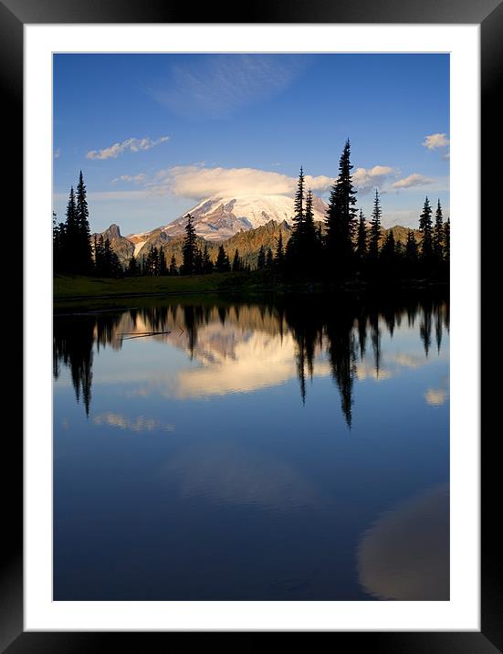 Mountain Mirror Framed Mounted Print by Mike Dawson