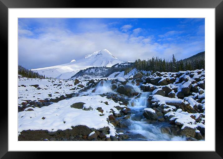 Mt. Hood Morning Framed Mounted Print by Mike Dawson