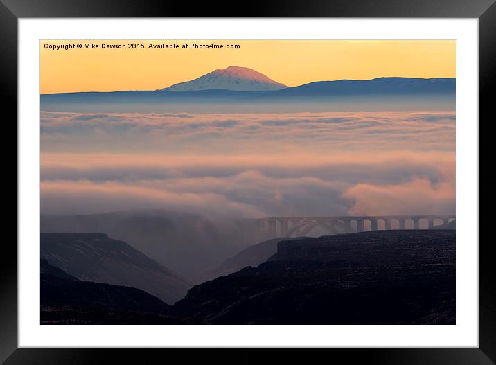 Last Light over Mt. Adams Framed Mounted Print by Mike Dawson