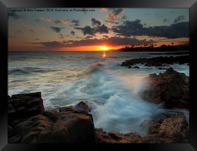 Brennecke Wave Breaking Framed Print by Mike Dawson