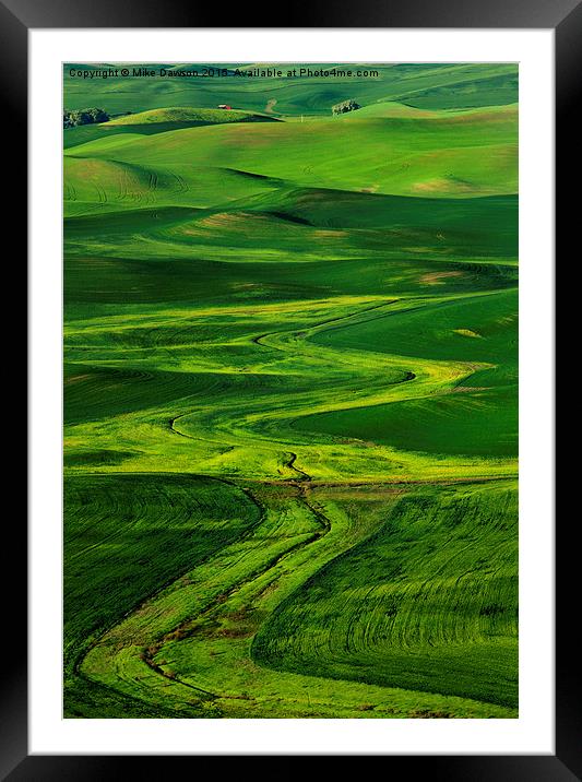 Ribbons of Green Framed Mounted Print by Mike Dawson
