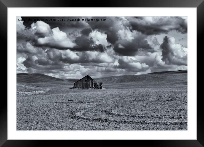 Lonely Barn on the Prairie Framed Mounted Print by Mike Dawson