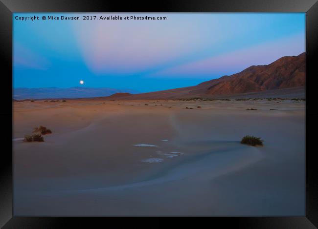 Death Valley Moonrise Framed Print by Mike Dawson