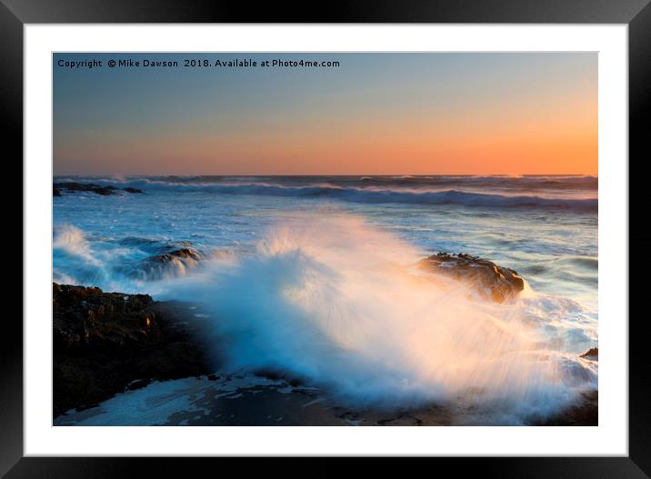 Sunset Wave Explosion Framed Mounted Print by Mike Dawson