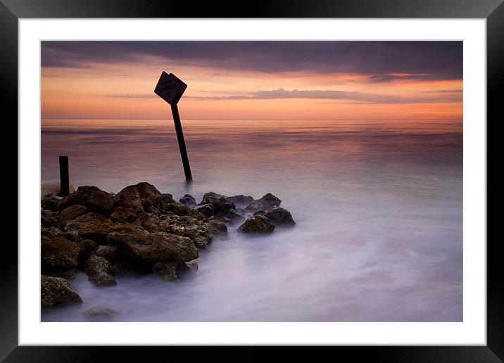 Red Sky Caution Framed Mounted Print by Mike Dawson