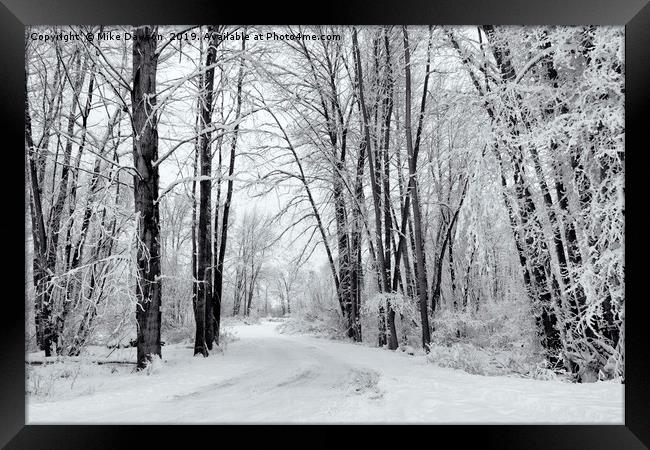 Frozen Road Framed Print by Mike Dawson