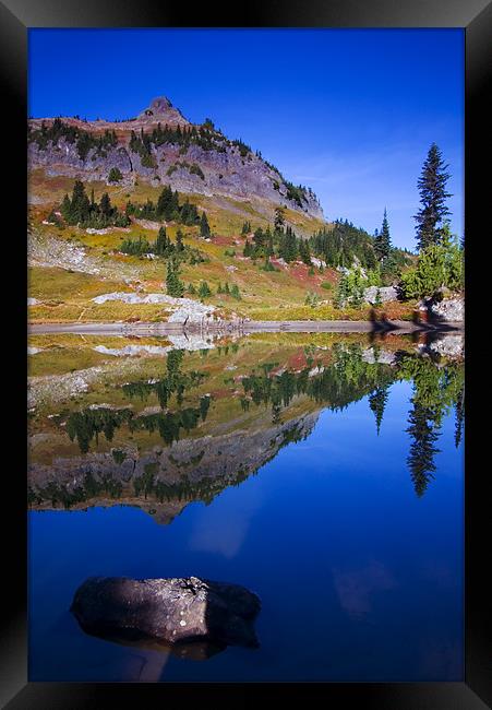 Reflections of Fall  Framed Print by Mike Dawson
