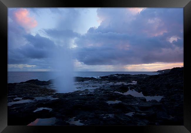Spouting Horn Sunset Framed Print by Mike Dawson