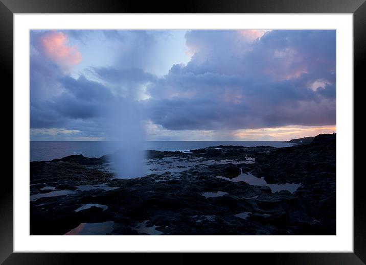 Spouting Horn Sunset Framed Mounted Print by Mike Dawson