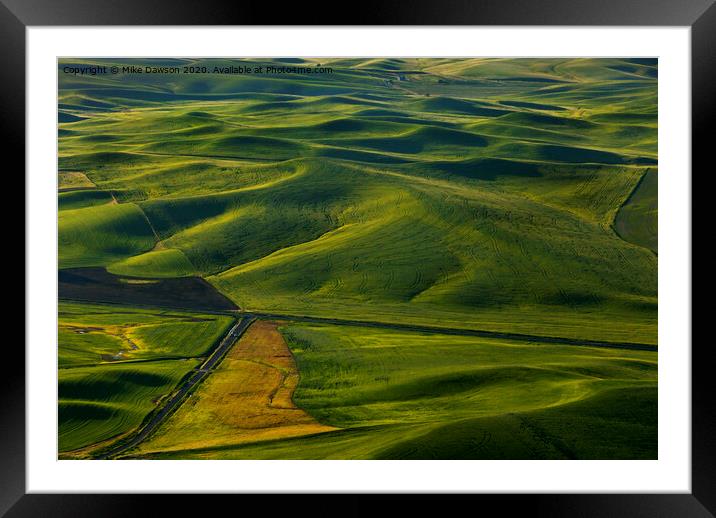 Textures of the Palouse Framed Mounted Print by Mike Dawson