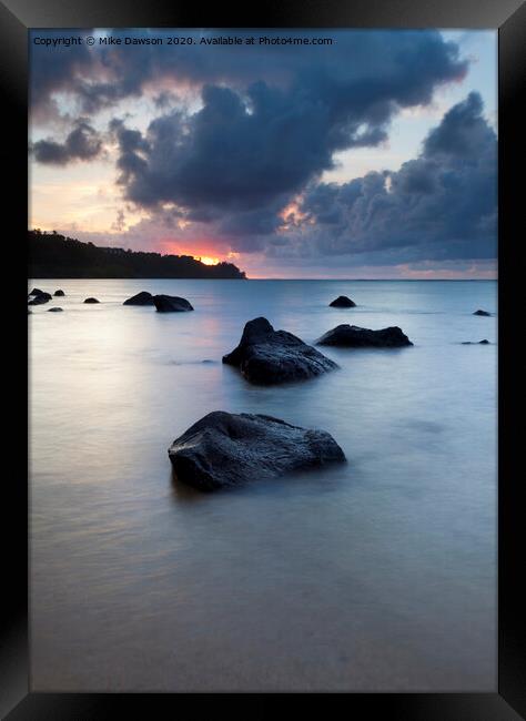 North Shore Stormset Framed Print by Mike Dawson