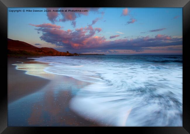 Pastel Sunset Tides Framed Print by Mike Dawson