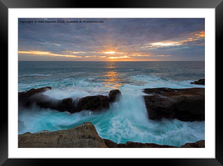 Sunset Breach Framed Mounted Print by Mike Dawson