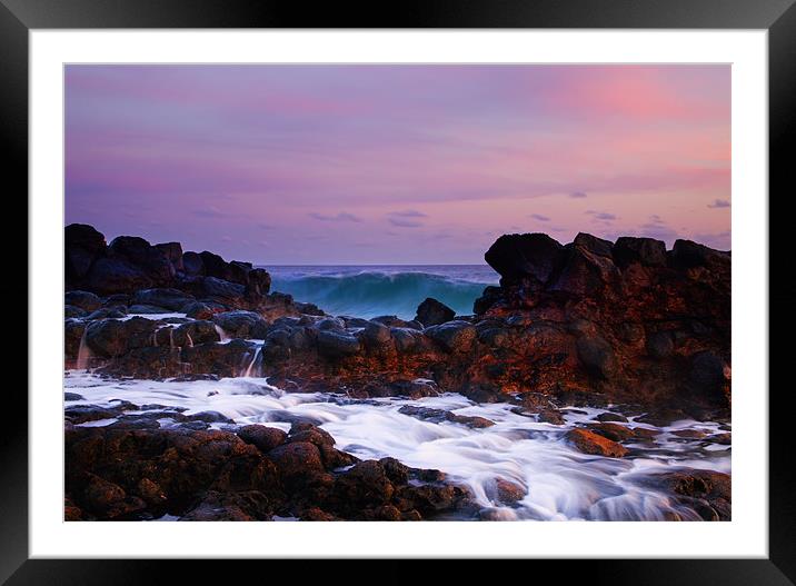 Incoming Wave Framed Mounted Print by Mike Dawson