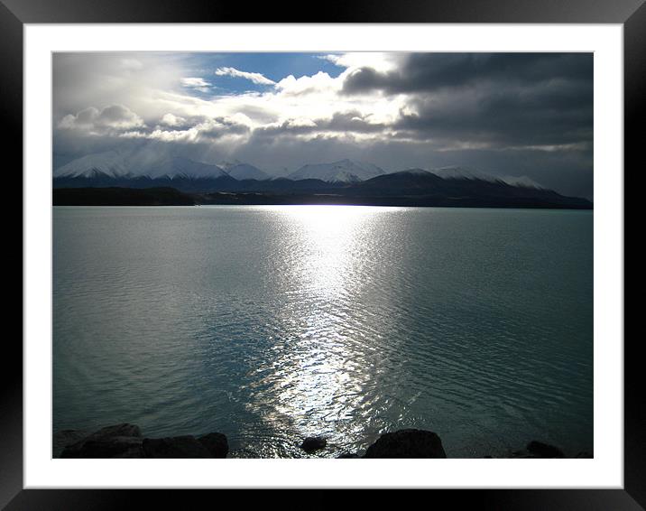 Lake Taupo New Zealand Framed Mounted Print by Lisa Tayler