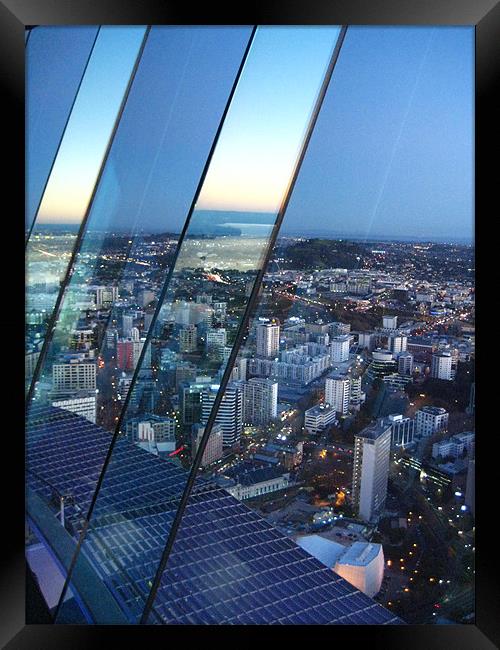 Auckland Skytower Framed Print by Lisa Tayler