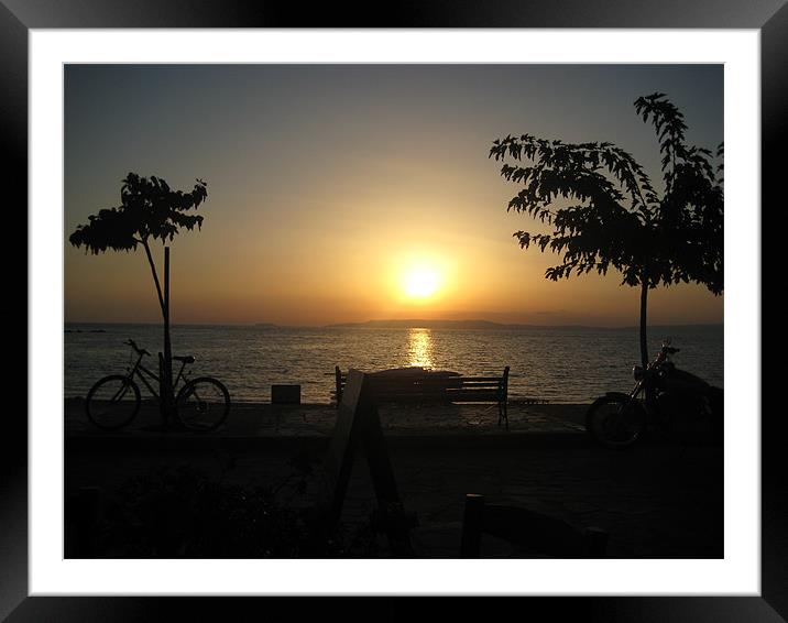 sunset Framed Mounted Print by naomi roche