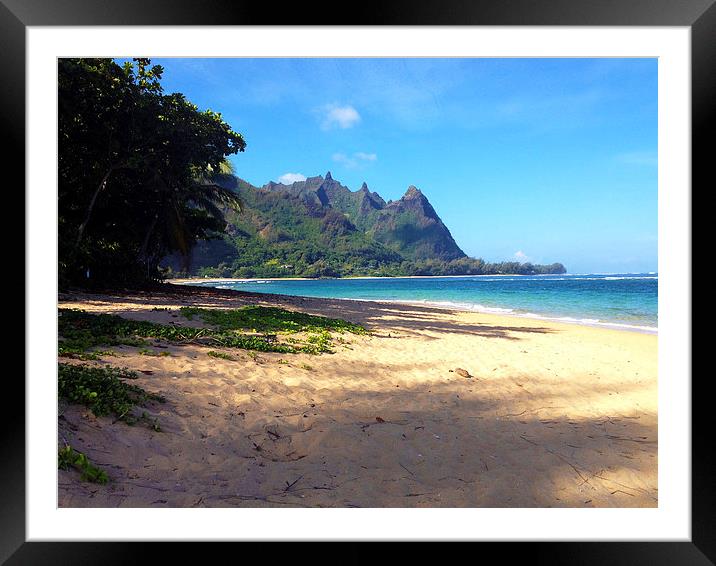  Na Pali - Tunnels beach Framed Mounted Print by Olivier Longuet