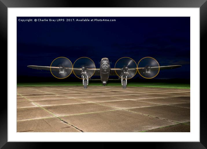 Lancaster Running Up Framed Mounted Print by Charlie Gray LRPS