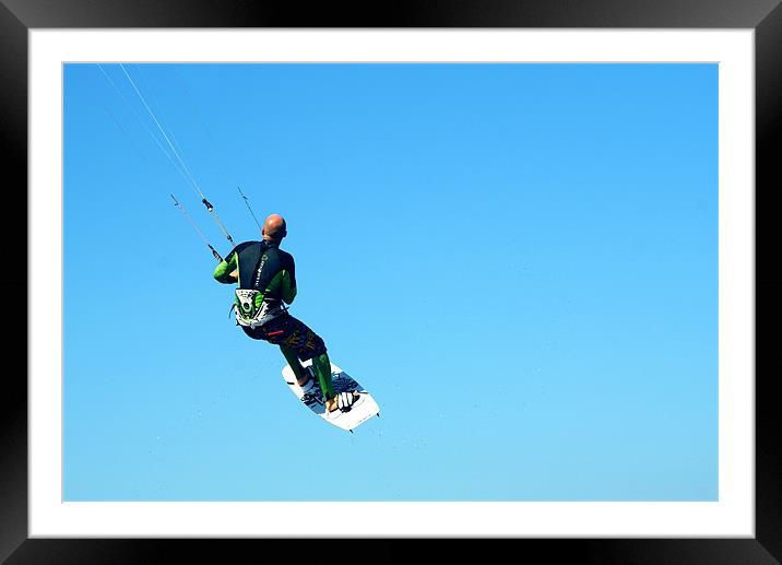Kite Surfing in Hunstanton Framed Mounted Print by rachael hardie