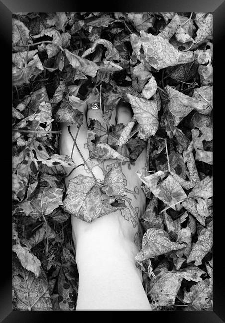 toes and leaves Framed Print by rachael hardie