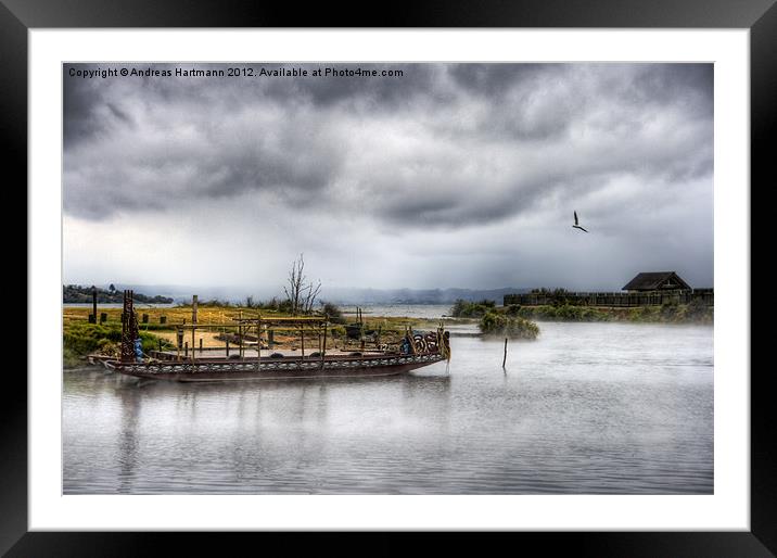 Maori Canoe Framed Mounted Print by Andreas Hartmann