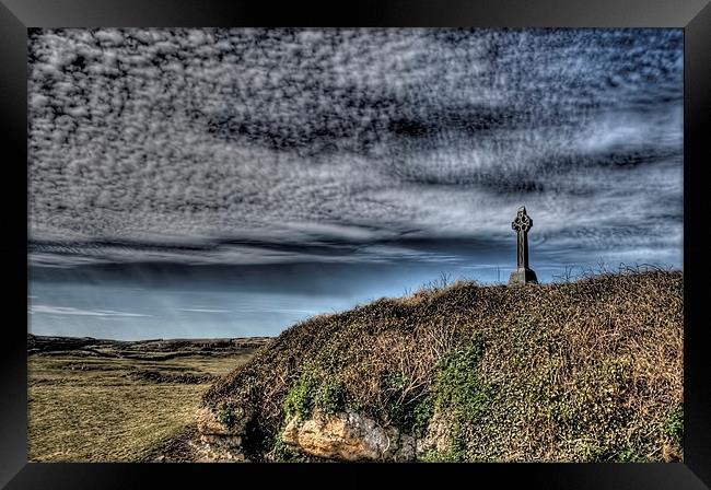 Celtic Cross - Inishmore Framed Print by Andreas Hartmann