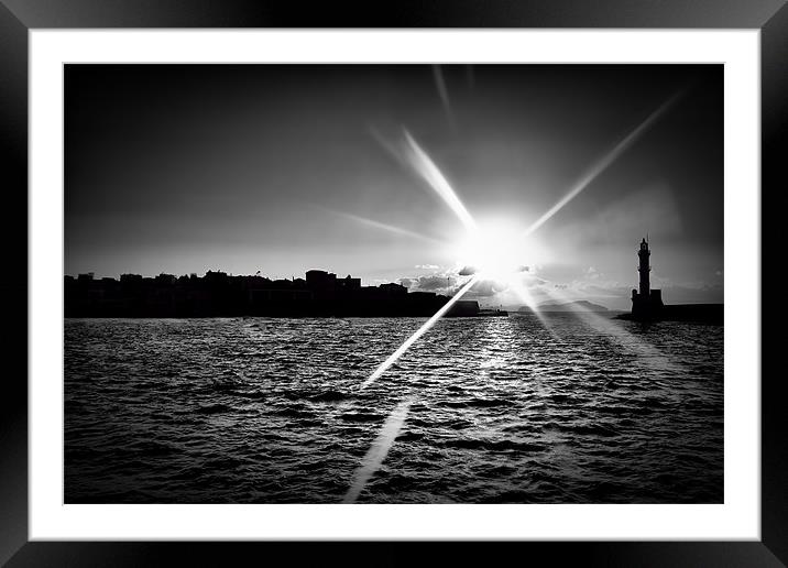 Sunset in Chania Framed Mounted Print by Andreas Hartmann