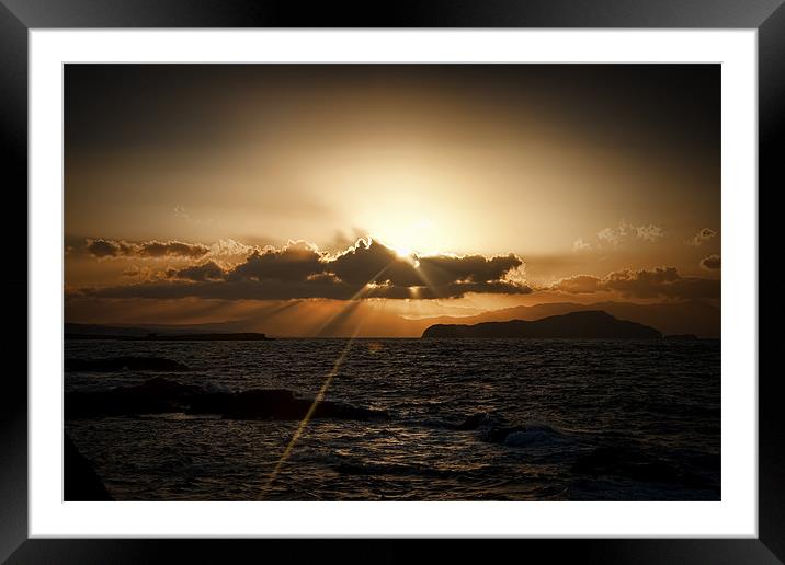 Sunset in Chania 2 Framed Mounted Print by Andreas Hartmann