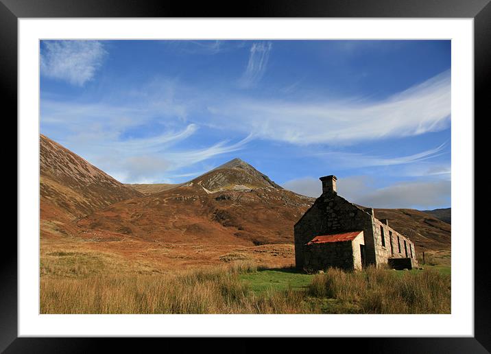 Remote Highland Lodge Framed Mounted Print by Dave Wyllie