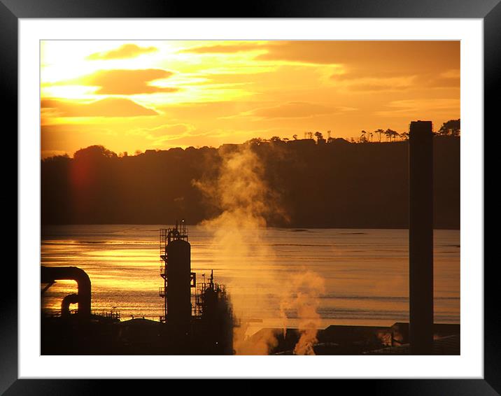 Industrial Sunrise Framed Mounted Print by Dave Wyllie