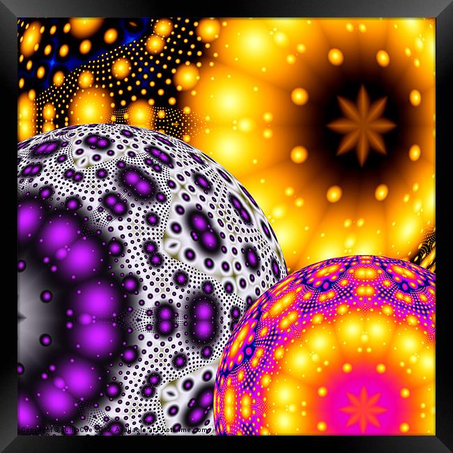 Fractal Baubles Framed Print by Julie Coe