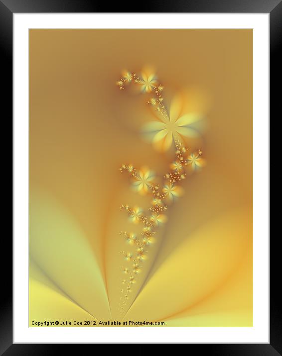 Golden Flowers Framed Mounted Print by Julie Coe