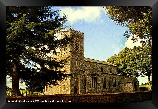 Edgefield Church,  Norfolk Framed Print by Julie Coe