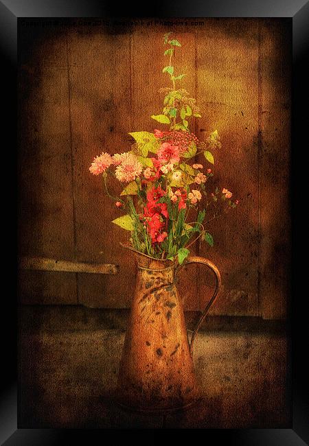 Floral Jug Framed Print by Julie Coe