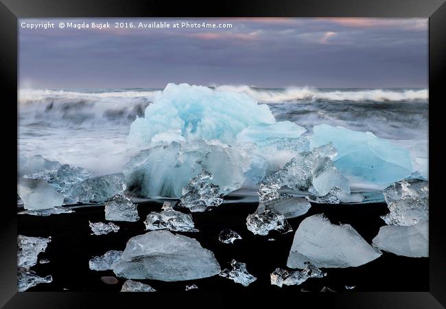 Ice formations at Jokulsarlon lagoon, Iceland Framed Print by Magdalena Bujak