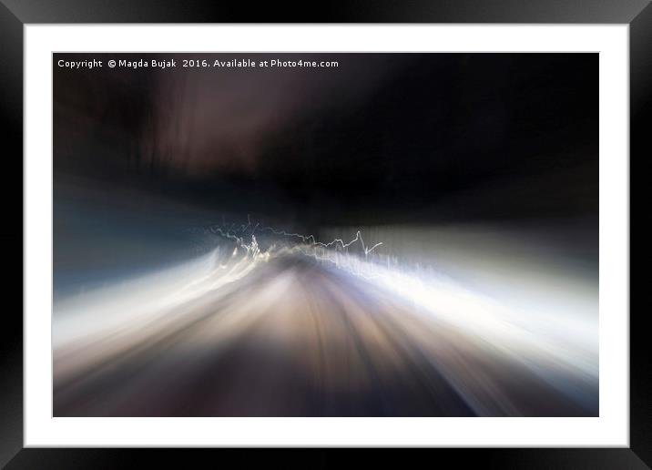Abstract railway lights Framed Mounted Print by Magdalena Bujak