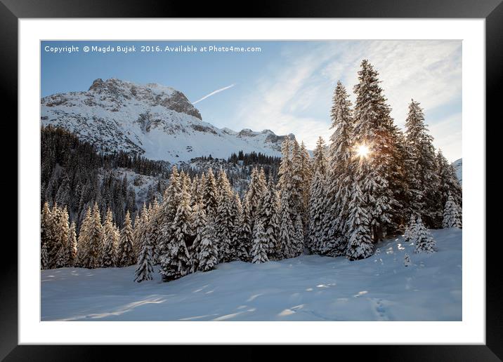 Winter landscape near Lech resort, Austria Framed Mounted Print by Magdalena Bujak