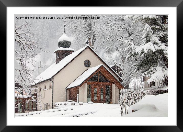 Church in Wengen, Switzerland Framed Mounted Print by Magdalena Bujak