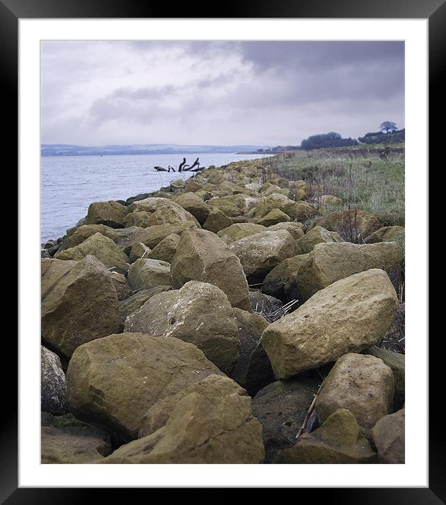 Tidal Wall, Humber, Framed Mounted Print by David Moate