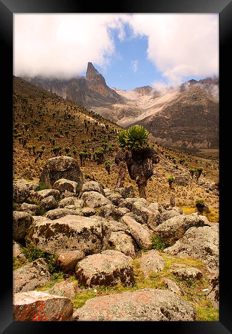 Approach to Mount Kenya Framed Print by John Russell