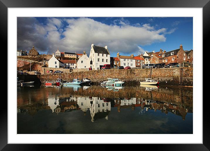 Crail Harbour Reflections Framed Mounted Print by Andrew Beveridge