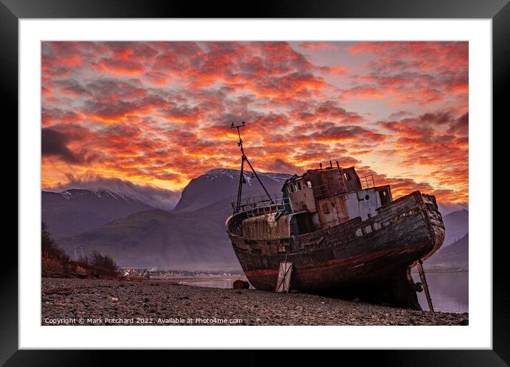 Corpach Wreck Sunrise Framed Mounted Print by Mark Pritchard