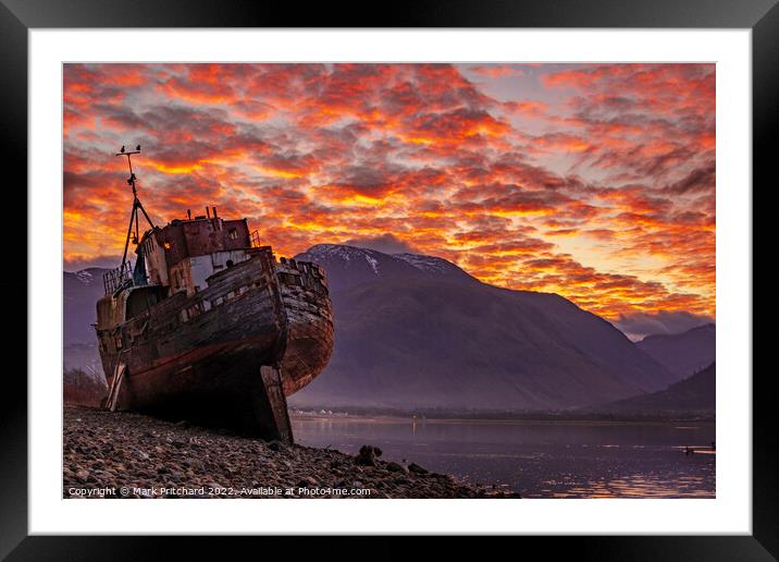 Corpach Wreck Sunrise Framed Mounted Print by Mark Pritchard