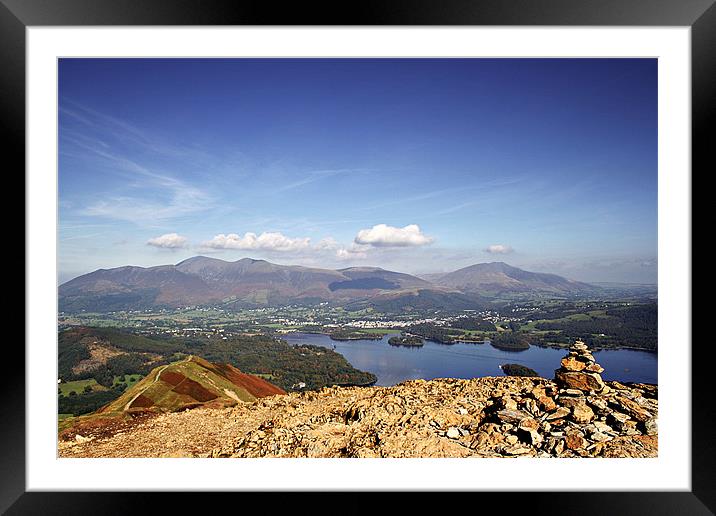 Catbells Summit Framed Mounted Print by Mark Pritchard