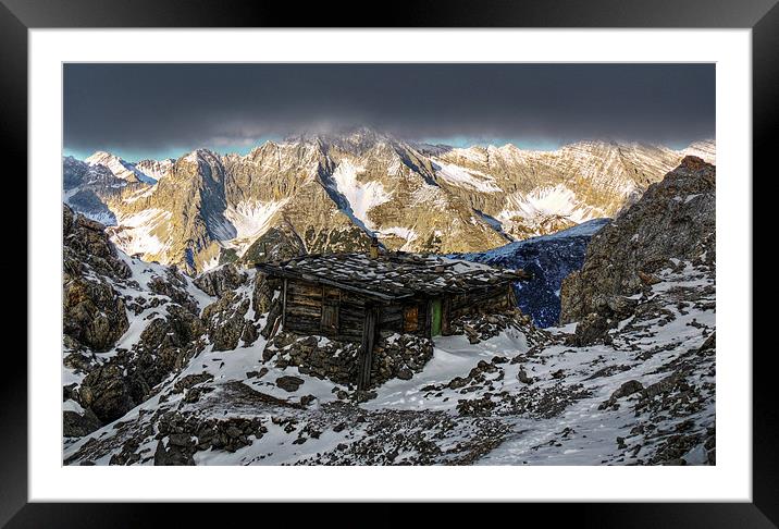 Alps Lodge Framed Mounted Print by Mark Pritchard