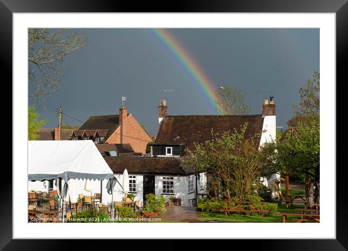 Rainbow over the Old Bush Framed Mounted Print by Rob Hawkins